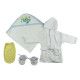 Boys Infant Robe, Hooded Towel And Washcloth Mitt - 3 Pc Setidx BLTCS 0001