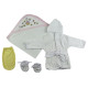 Girls Infant Robe, Hooded Towel And Washcloth Mitt - 3 Pc Setidx BLTCS 0002