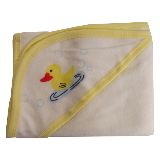 Hooded Towel With Yellow Binding And Screen Printsidx BLT021SY