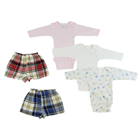 Infant Girls Long Sleeve Onezies And Boxer Shortsidx BLTCS 0222NB