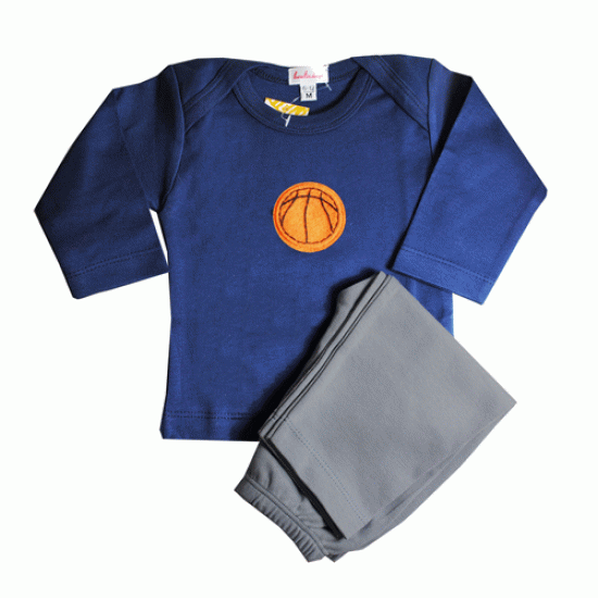 Loralin Design BNK6 Basketball Outfit - Blue&#44; 6-12 Monthssog LRLN230