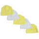 Yellow & White Baby Caps (pack Of 5)idx BLT031-YELLOW-3-W-2
